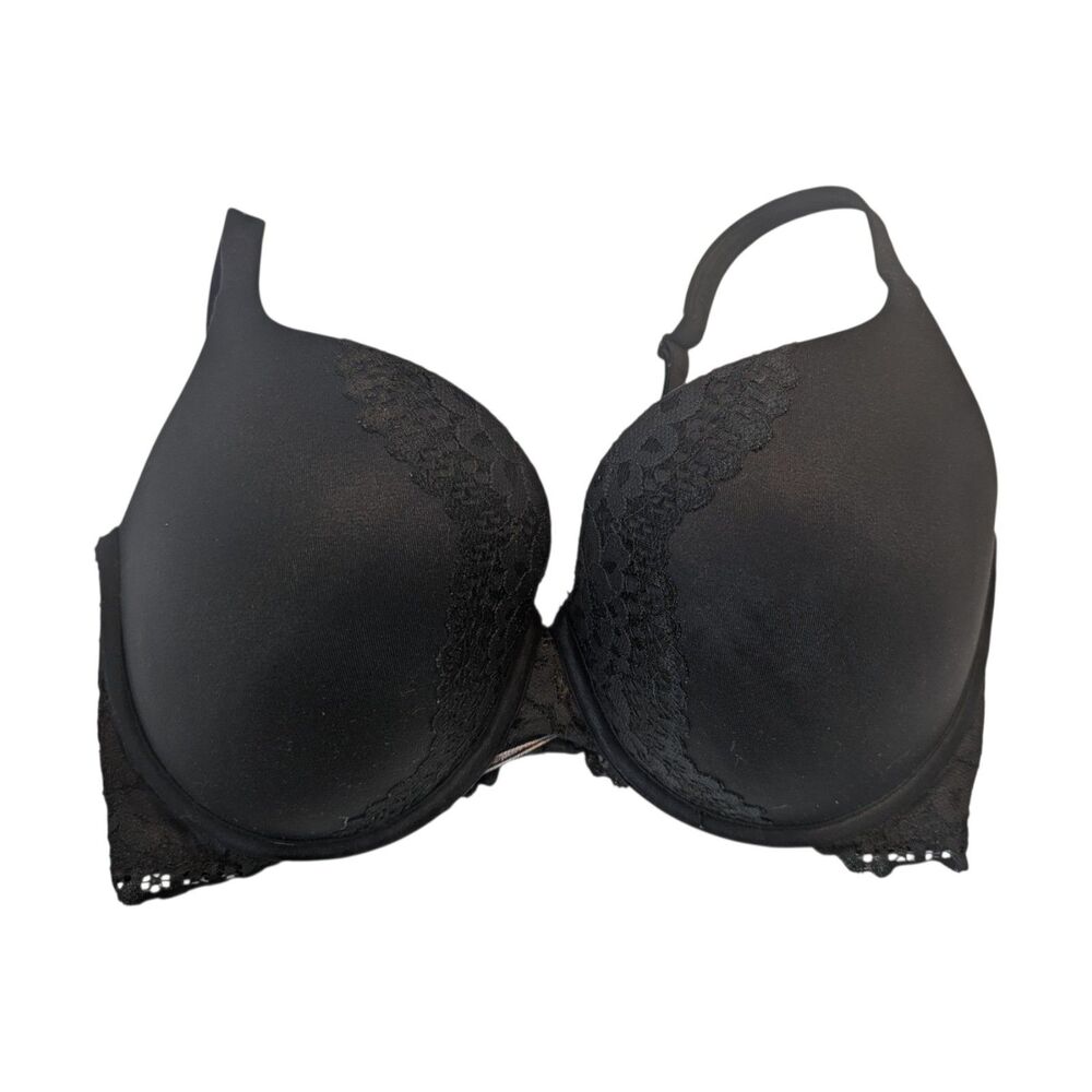 Victoria's Secret Bra 34DDD Black Womens Perfect Shape Underwire